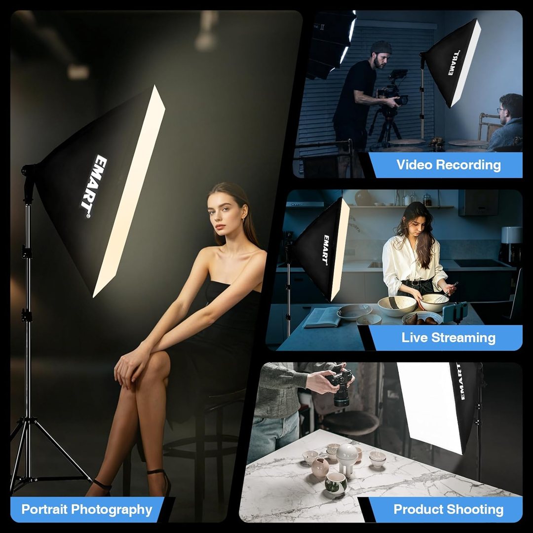 EMART Softbox Lighting Kit, 85W 20"x28" Softbox for Photography Light 2Pack — frame 3