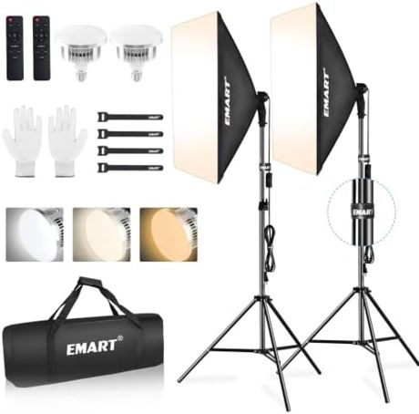 EMART Softbox Lighting Kit, 85W 20"x28" Softbox for Photography Light 2Pack