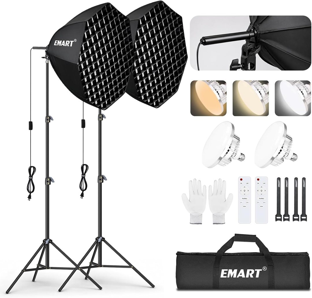 EMART Softbox Lighting Kit with Grid, 135W 25.5" Soft Box for Photography — frame 2