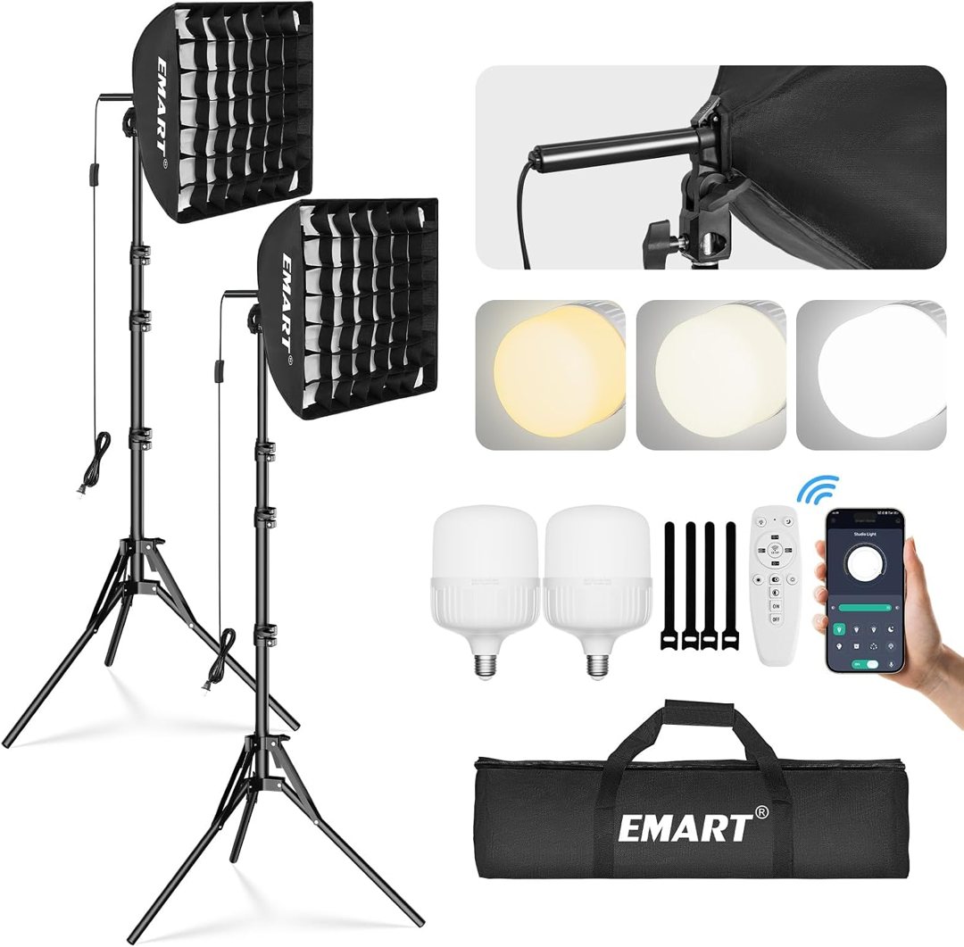 EMART Softbox Lighting Kit with Grid, 50W 16"x16" Soft Box for Photography — frame 2