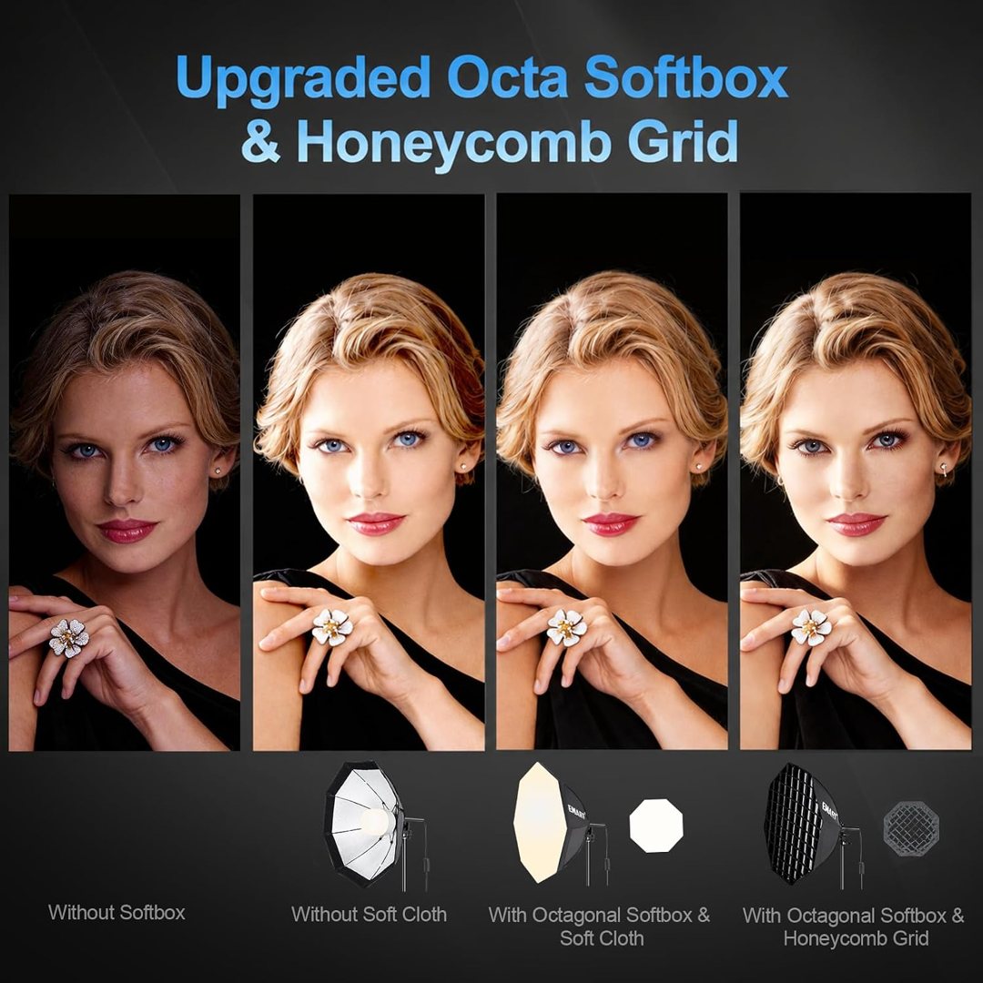 EMART Softbox Lighting Kit with Grid, 50W 20"x20" Soft Box for Photography — frame 3