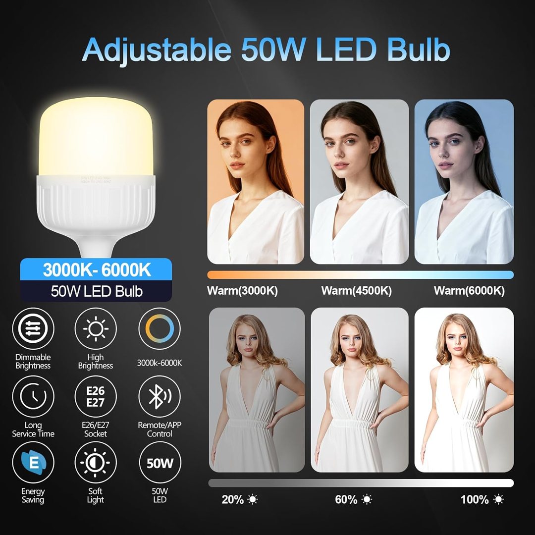 EMART Softbox Lighting Kit with Grid, 50W 20"x20" Soft Box for Photography — frame 5