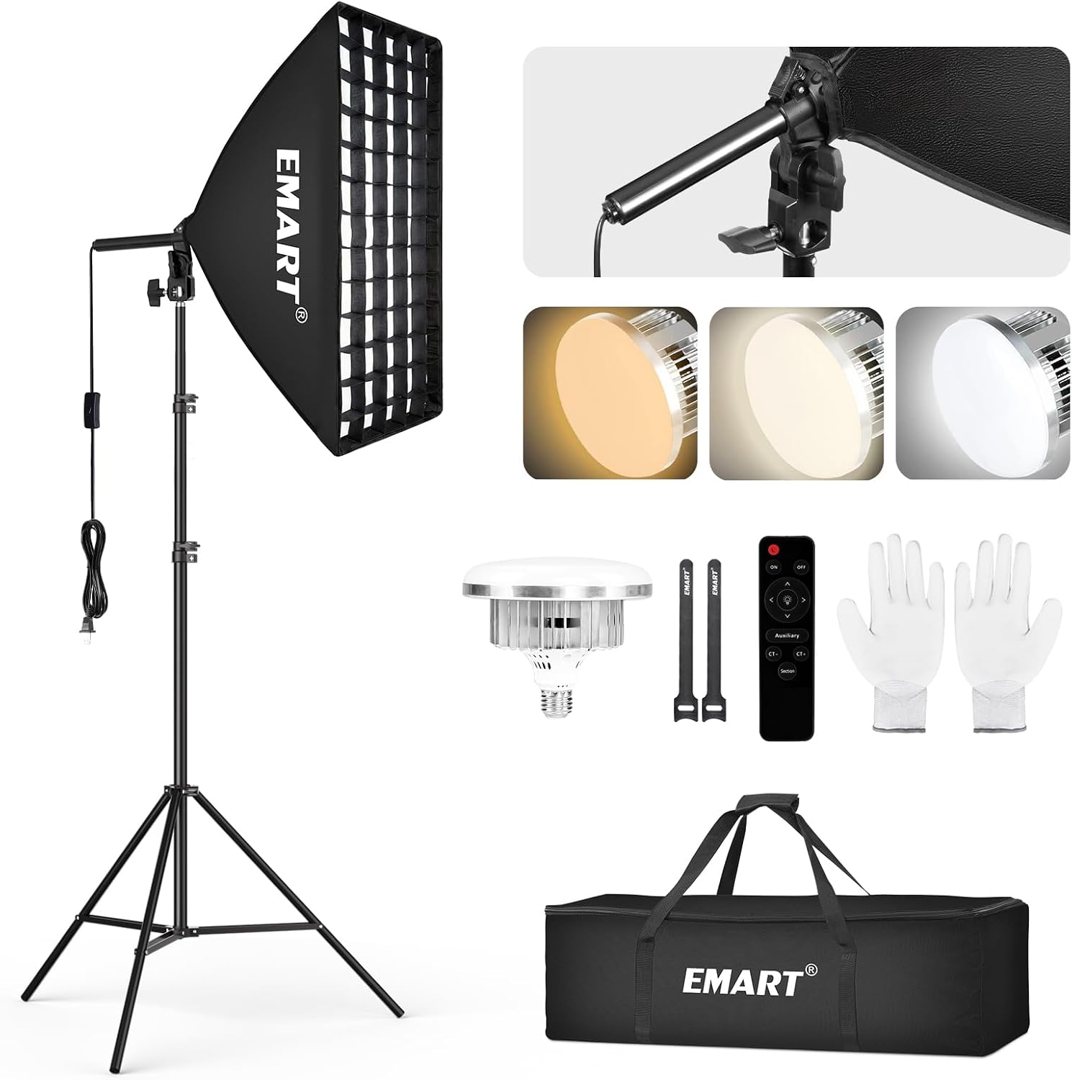 EMART Softbox Lighting Kit with Grid, 85W 20"x28" Soft Box for Photography — frame 2