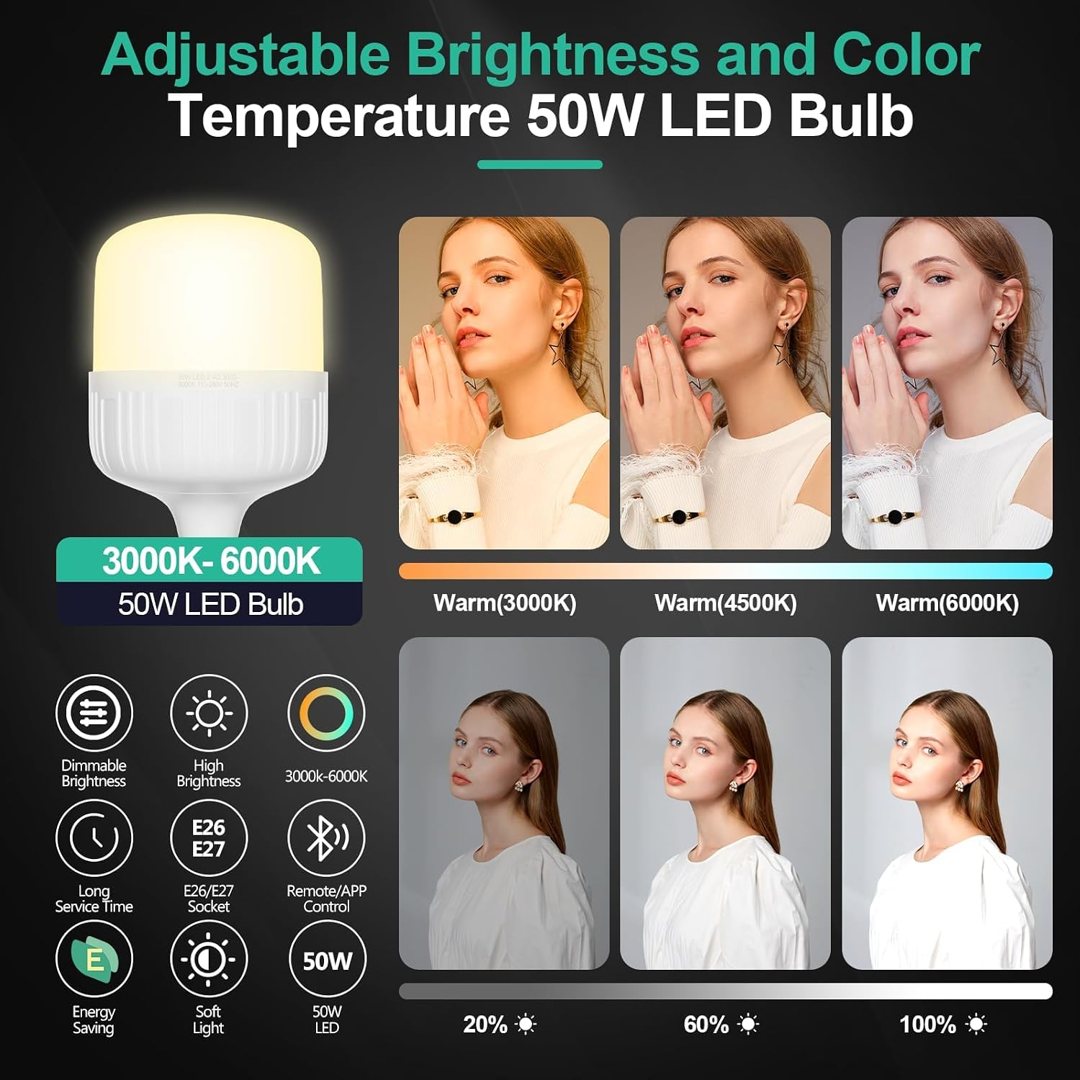 EMART Softbox Photography Lighting Kit 1Pack 50W LED 16"x16" Pull Soft Box — frame 4