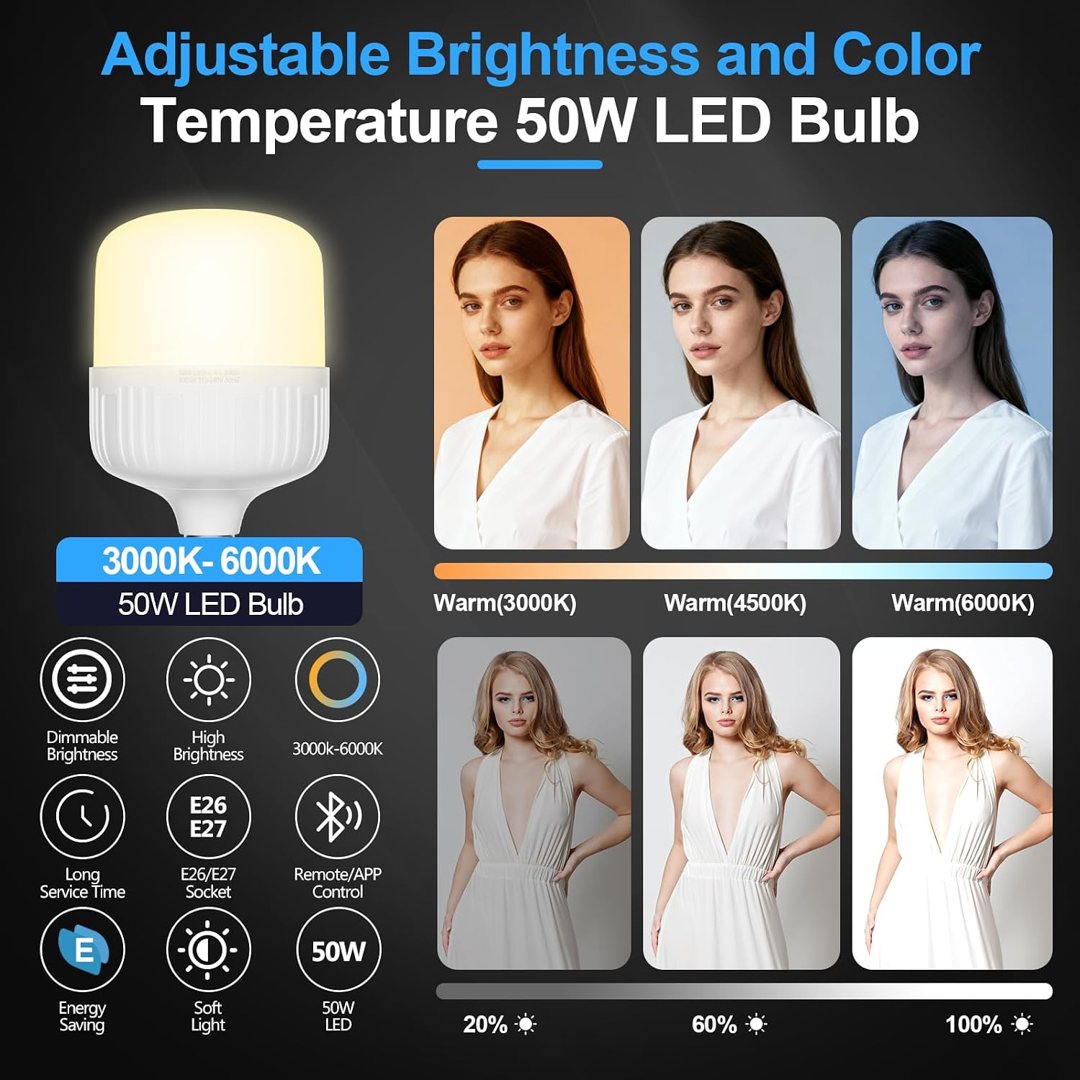 EMART Softbox Photography Lighting Kit 1Pack 50W LED 20"x20" Pull Soft Box — frame 5