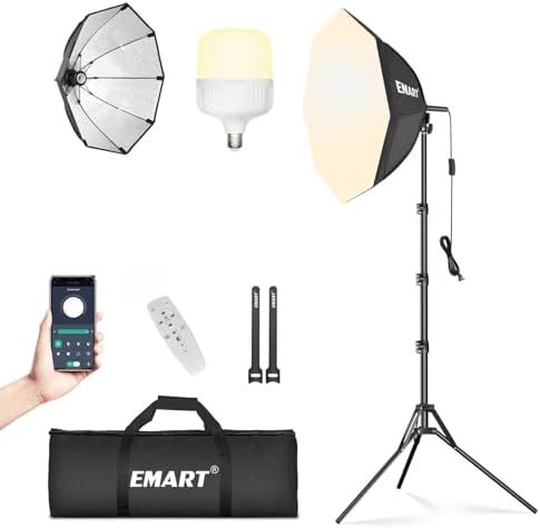 EMART Softbox Photography Lighting Kit 1Pack 50W LED 20"x20" Pull Soft Box