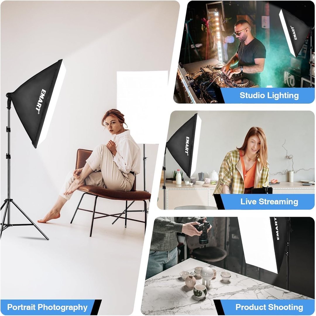 EMART Softbox Photography Lighting Kit, 20"x28" Soft Box for Portrait 2Pack — frame 3
