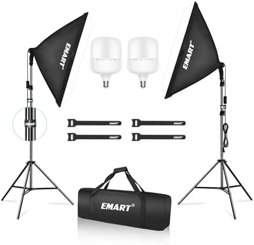EMART Softbox Photography Lighting Kit, 20"x28" Soft Box for Portrait 2Pack
