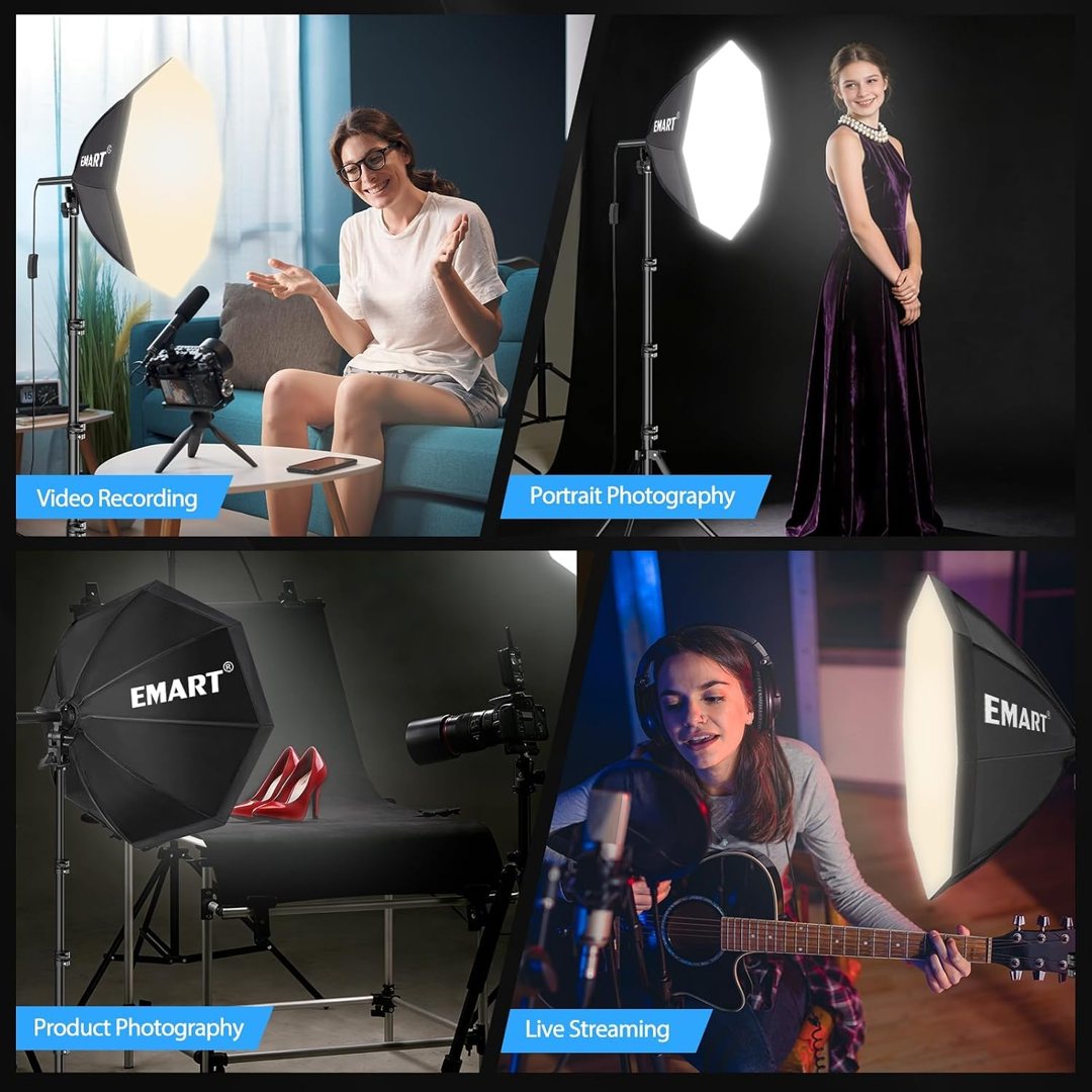 EMART Softbox Photography Lighting Kit 2Pack 50W LED 20"x20" Pull Soft Box — frame 4