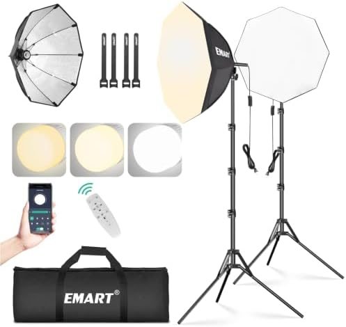 EMART Softbox Photography Lighting Kit 2Pack 50W LED 20"x20" Pull Soft Box