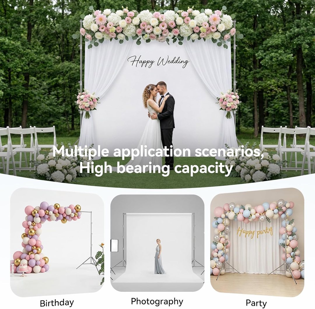 EMART Stainless Steel 10x10FT Backdrop Stand Heavy Duty Banner Holder Stand — frame 3