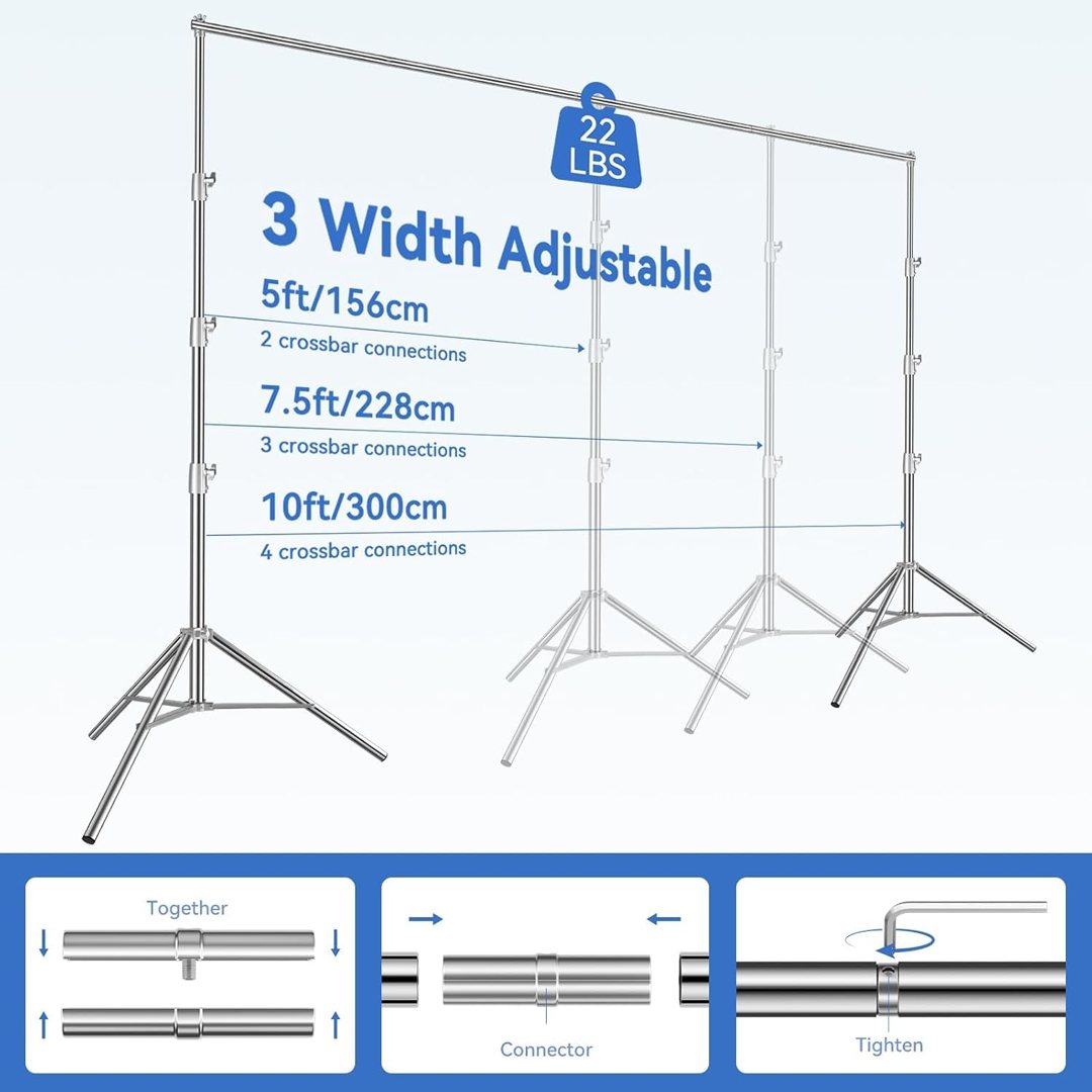 EMART Stainless Steel 10x10FT Backdrop Stand Heavy Duty Banner Holder Stand — frame 4