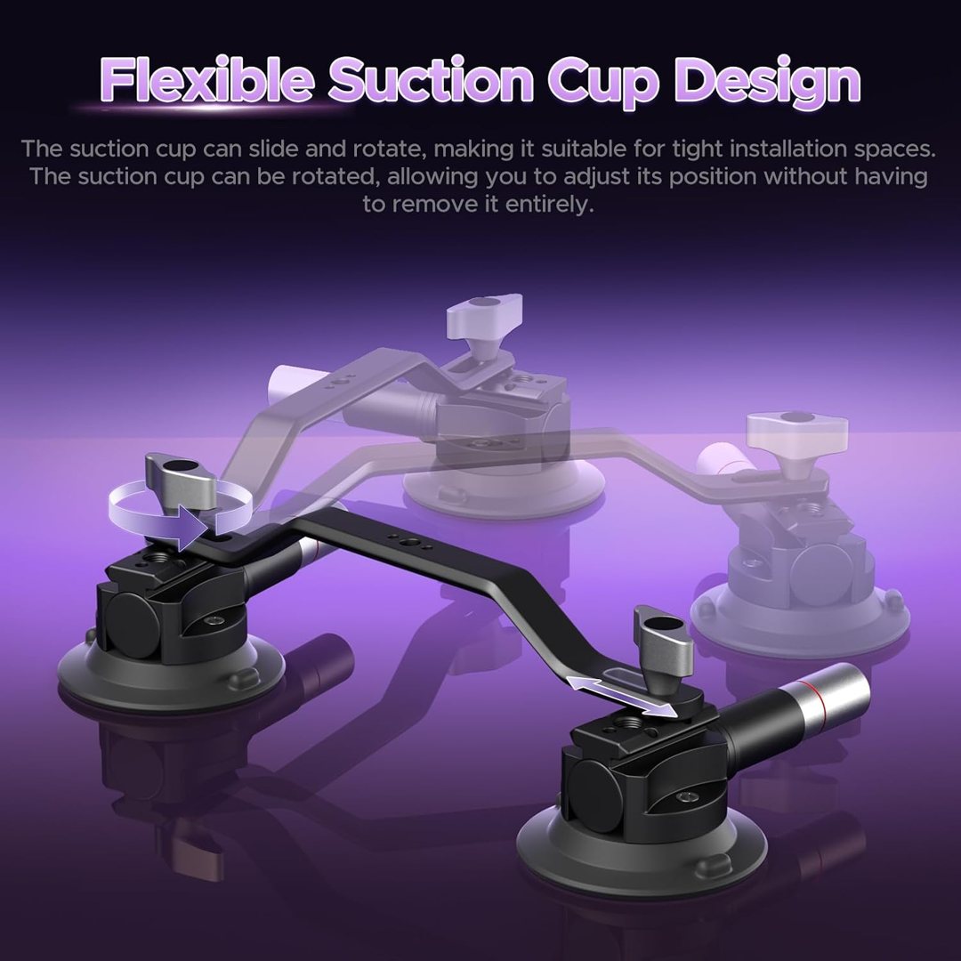 EMART Triple Suction Cup Car Mount for Gopro/Insta 360/DJI/AKASO — frame 4