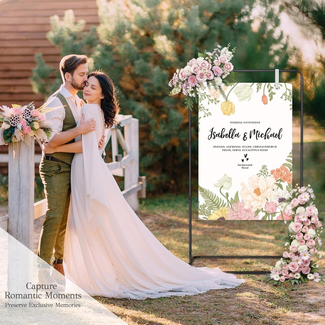 EMART Wedding Welcome Sign Stand 68'' Black Adjustable Easel Display Stand — frame 3