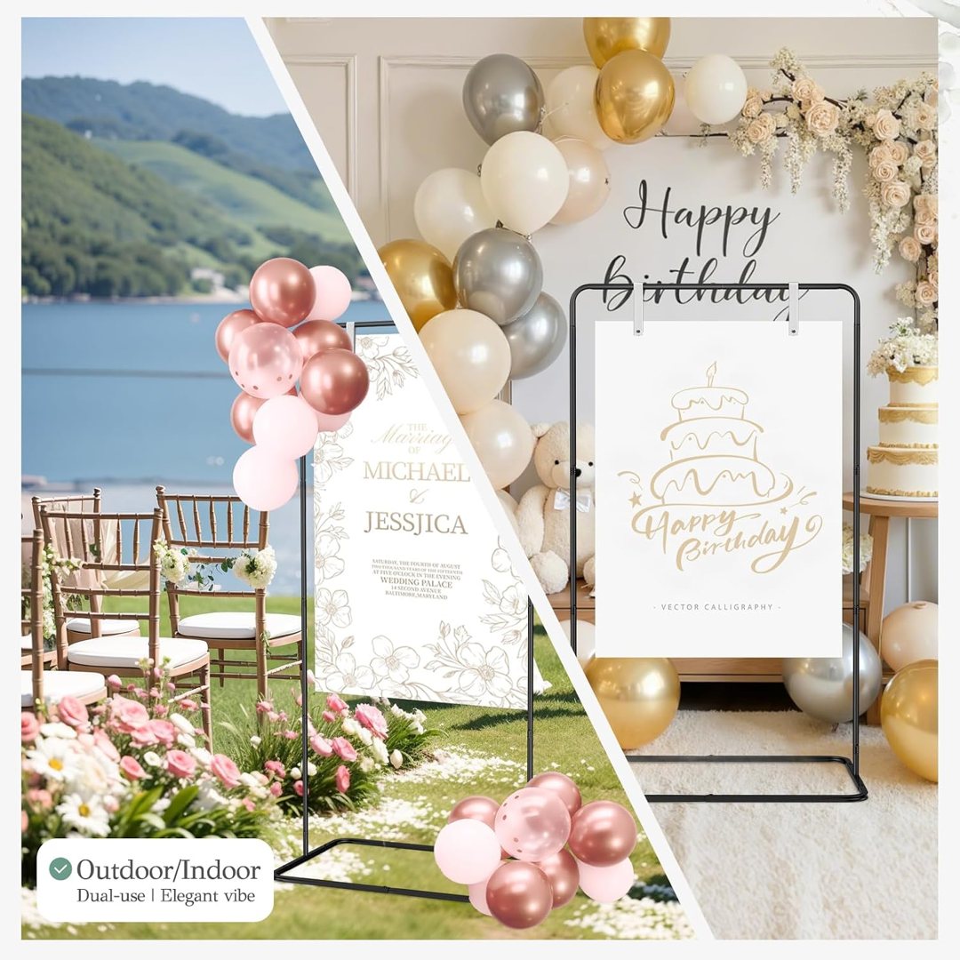 EMART Wedding Welcome Sign Stand 68'' Black Adjustable Easel Display Stand — frame 4