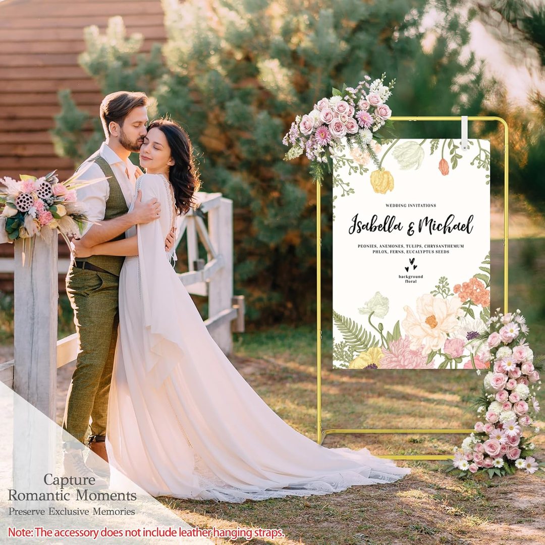 EMART Wedding Welcome Sign Stand 68'' Gold Adjustable Easel Display Stand — frame 3