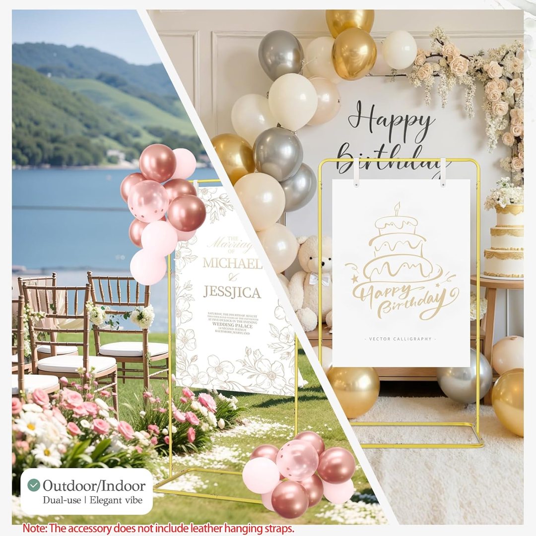 EMART Wedding Welcome Sign Stand 68'' Gold Adjustable Easel Display Stand — frame 4