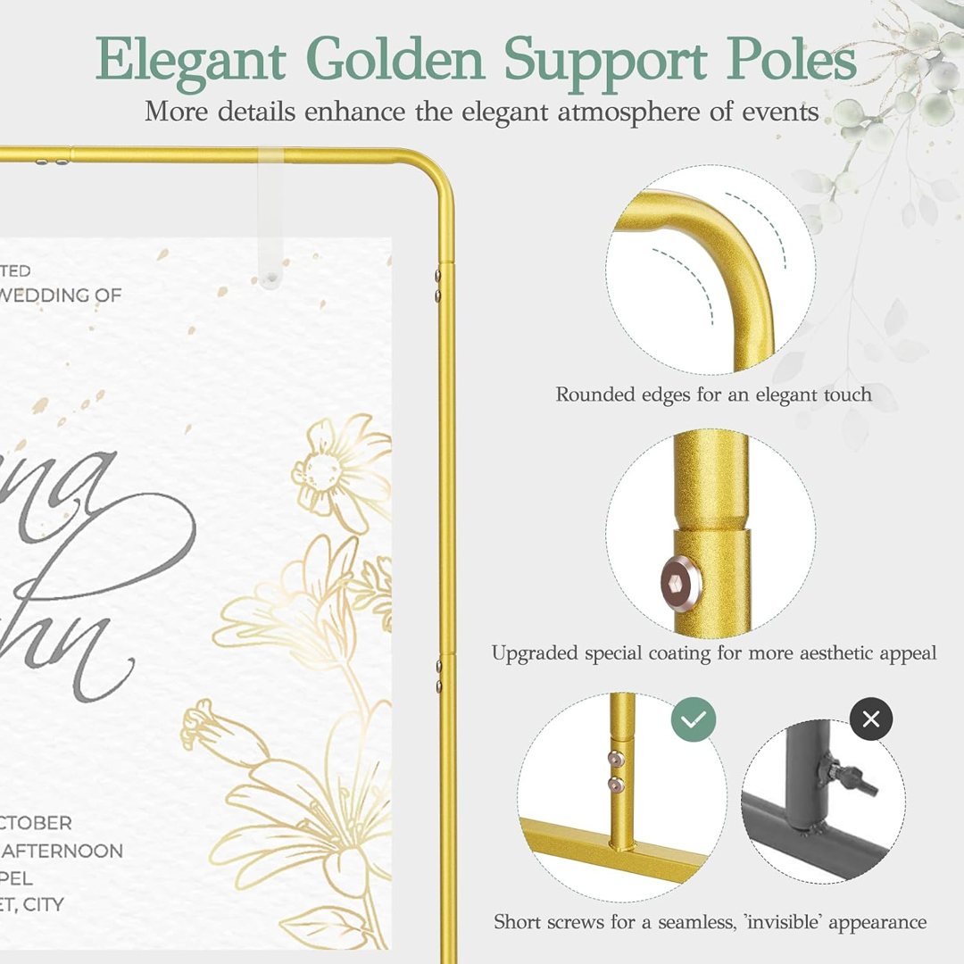 EMART Wedding Welcome Sign Stand 68'' Gold Adjustable Easel Display Stand — frame 5