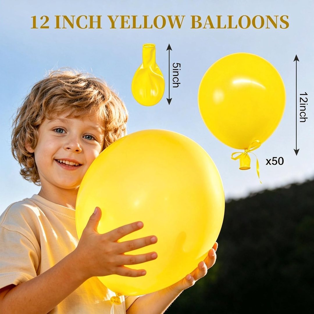 EMART Yellow Balloons 12 Inch 50pcs, Latex Balloons for Party(with Ribbon) — frame 3