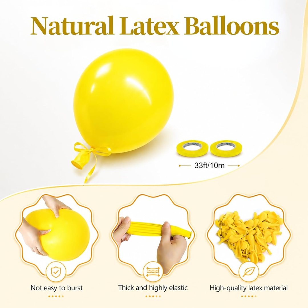 EMART Yellow Balloons 12 Inch 50pcs, Latex Balloons for Party(with Ribbon) — frame 4