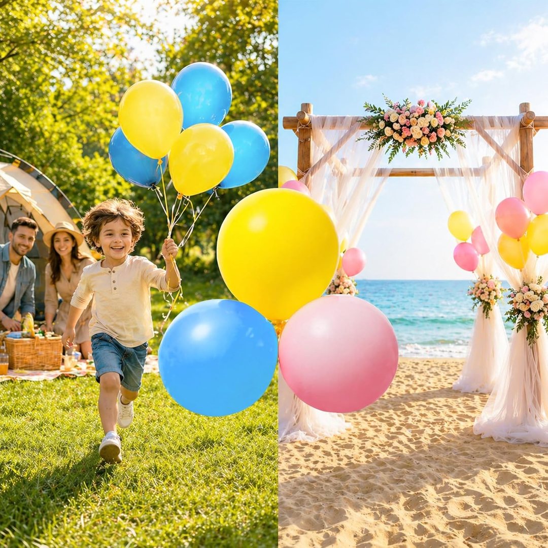 EMART Yellow Balloons 12 Inch 50pcs, Latex Balloons for Party(with Ribbon) — frame 5